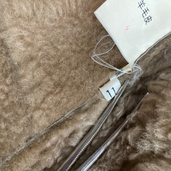 Genuine Shearling Sheepskin Patchwork Penny Lane Leather Coat - Picture 12 of 16